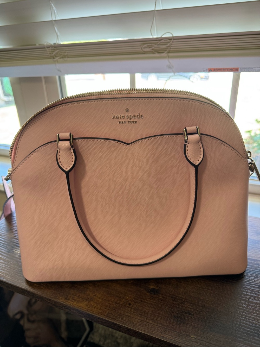 Kate Spade Light Pink Leather Dome Satchel Crossbody Bag